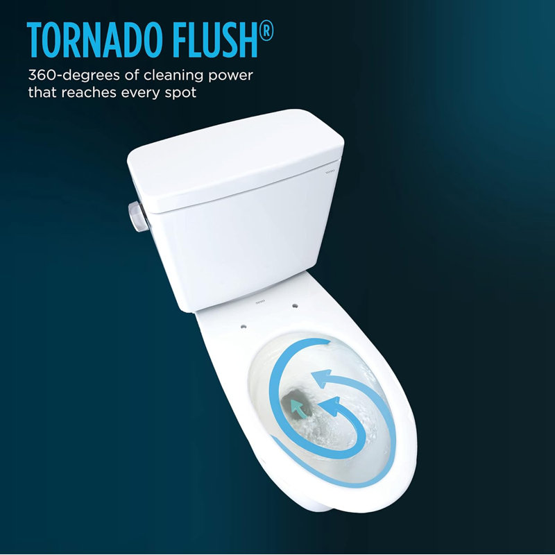 TOTO Drake 1.6 Elongated Two-Piece TORNADO FLUSH Toilet (Seat Not